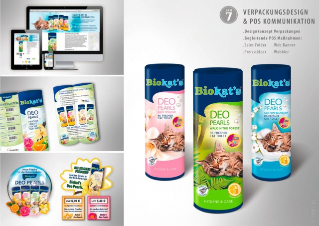Biokats Brand Support. Packaging Design. Deo Pearls.