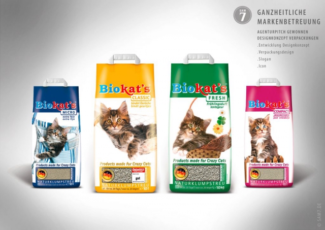 Designkonzept Biokats Verpackungen. Packaging Design.