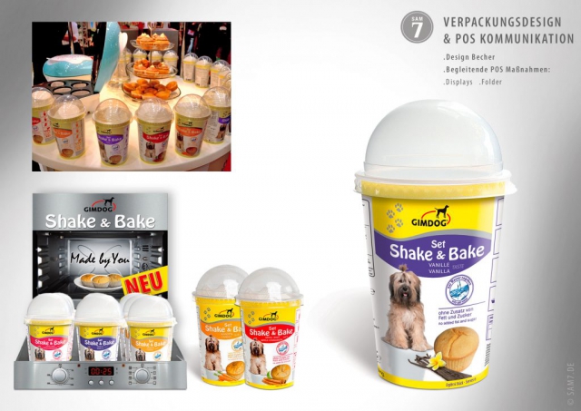 Verpackungsdesign Gimdog Shake Bake.