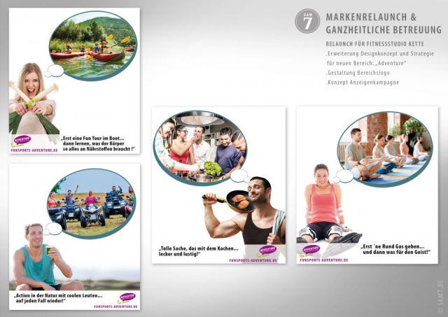 Design Konzept FS Fitness. Advertising. Anzeigenserie Adventure.