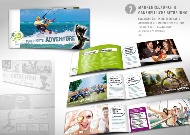 Design Konzept FS Fitness. Print Media Design. Bereich Adventure.